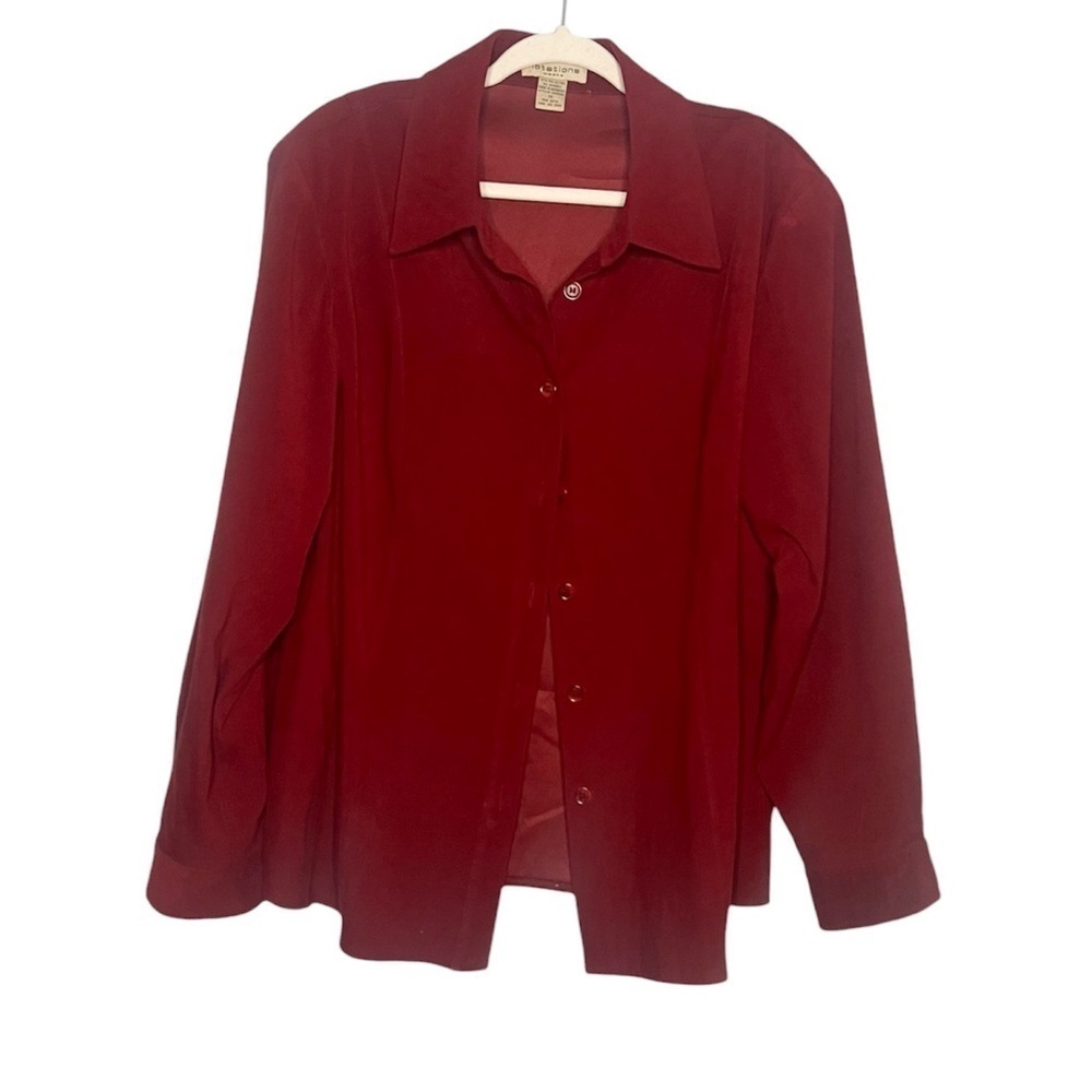 Notations Vintage Cherry Red Button Down Shirt/Shacket 1X